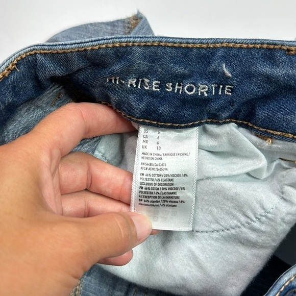 American Eagle 360 Super Stretch Hi Rise Shortie Shorts Size 6 - Picture 8 of 9